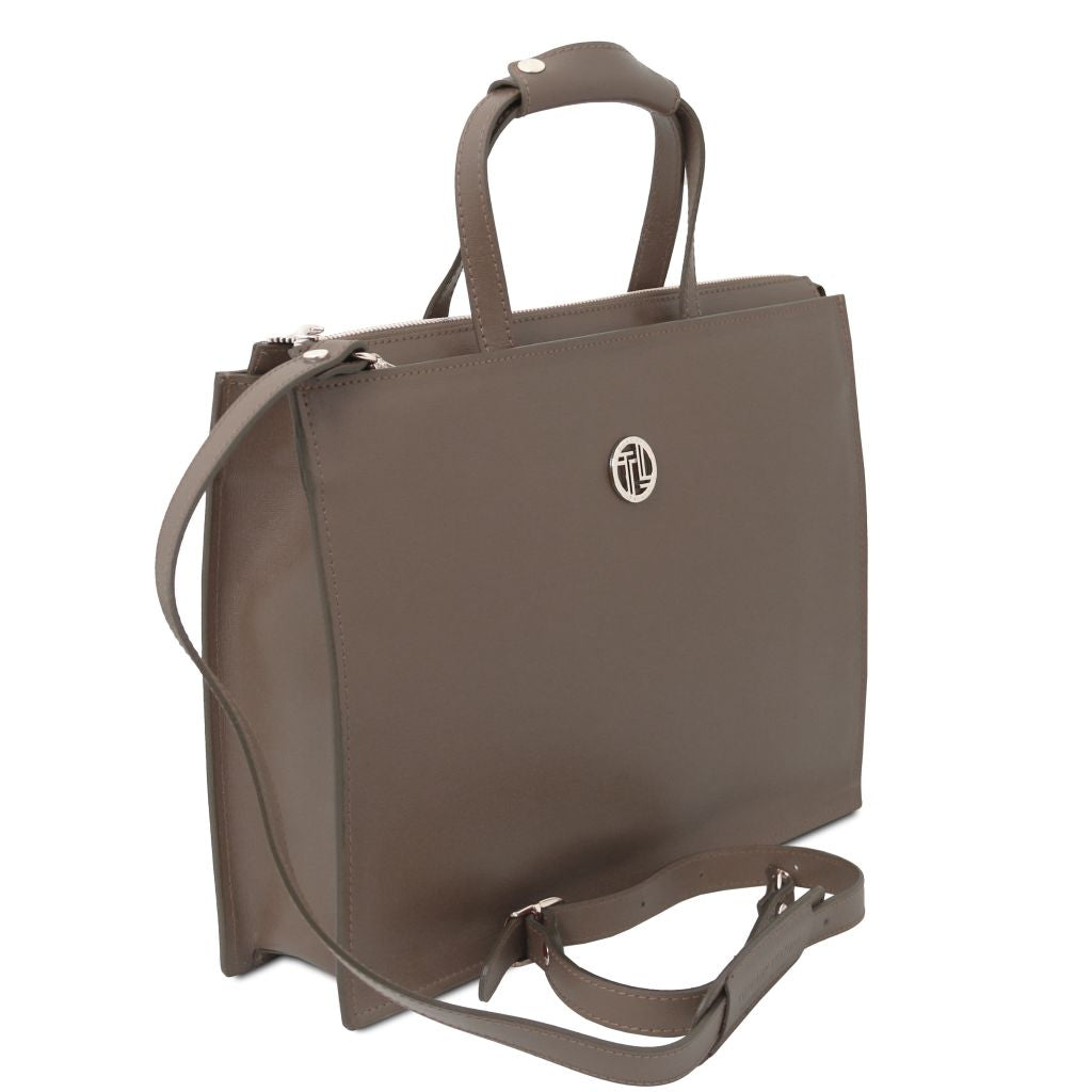Tuscany Leather Palermo Datorväska #Färg_Mörk Taupe