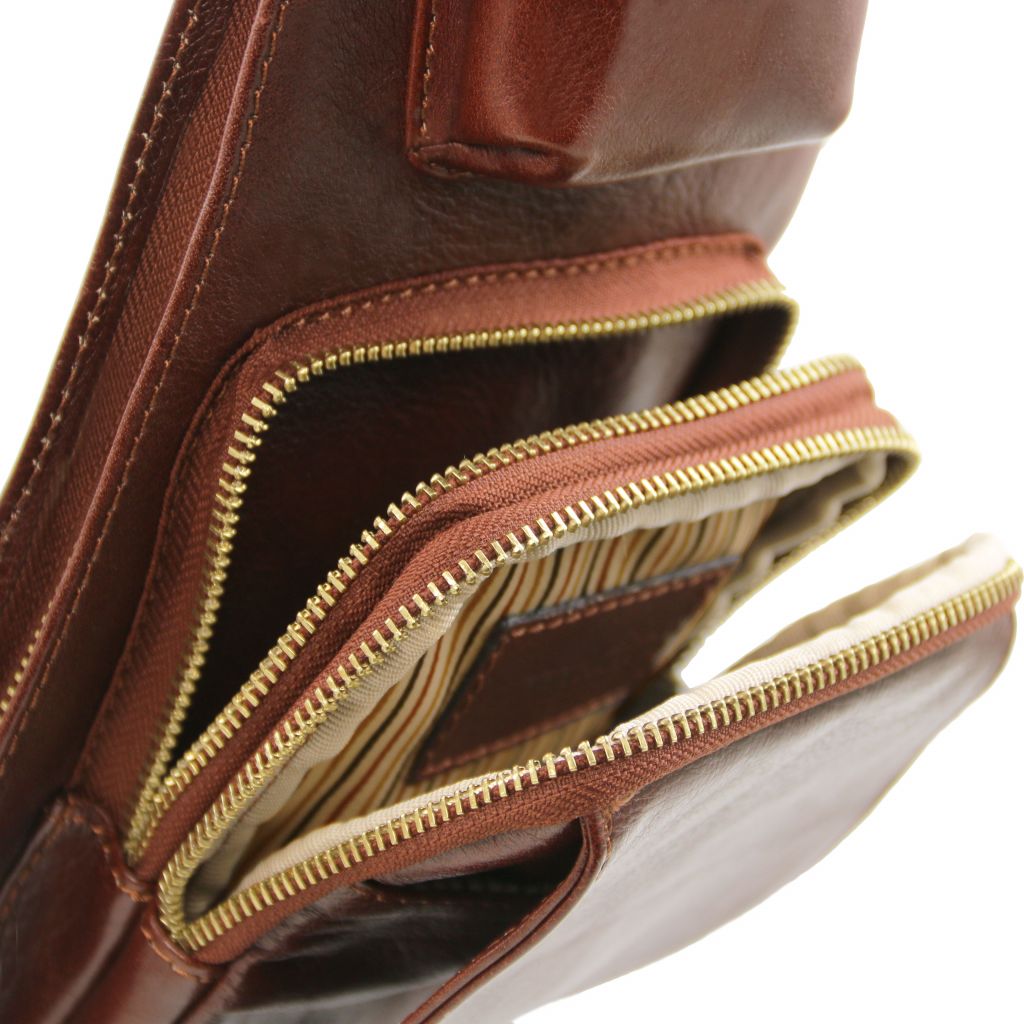 Tuscany Leather Crossover Slingväska #Färg_Mörkbrun