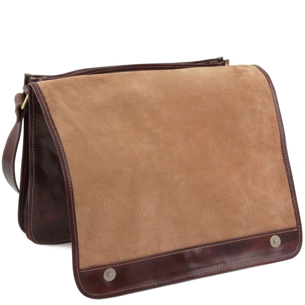 Tuscany Leather - Messenger Double Messengerväska 38cm