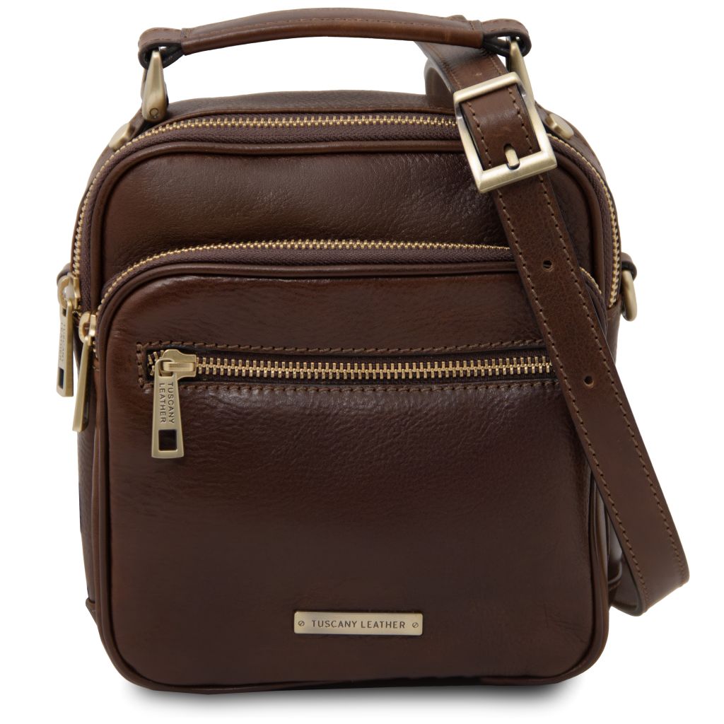 Tuscany Leather Paul Axelremsväska #Färg_Mörkbrun