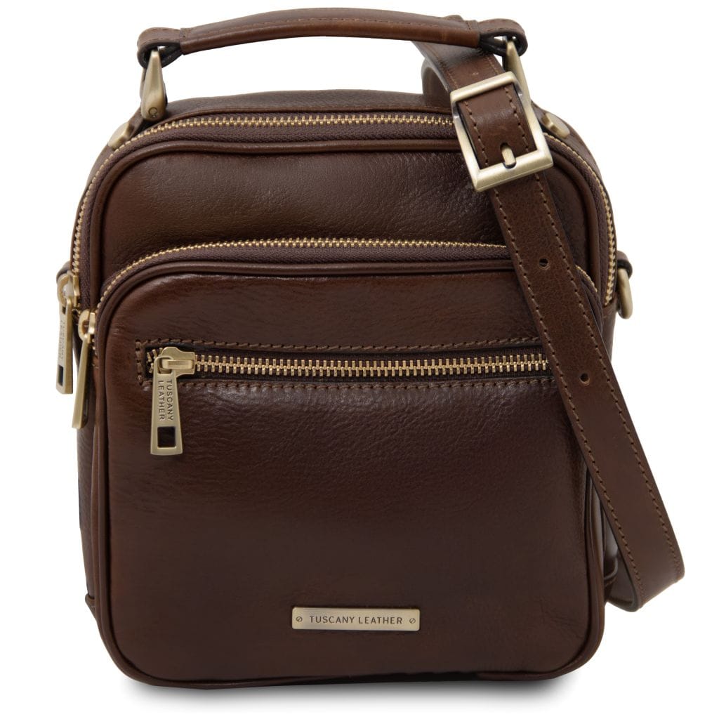 Tuscany Leather Paul Axelremsväska #Färg_Mörkbrun