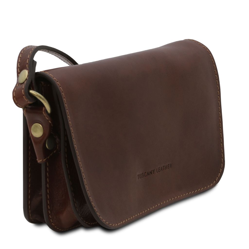Tuscany Leather Carmen Axelremsväska #Färg_Mörkbrun