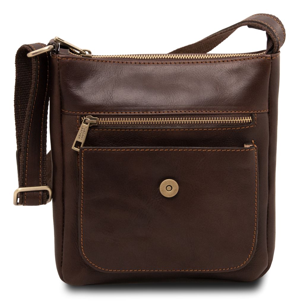 Tuscany Leather Jimmy Axelremsväska #Färg_Mörkbrun