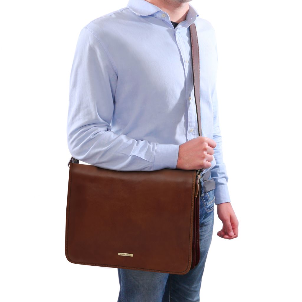 Tuscany Leather TL Messenger Axelremsväska #Färg_Cognac