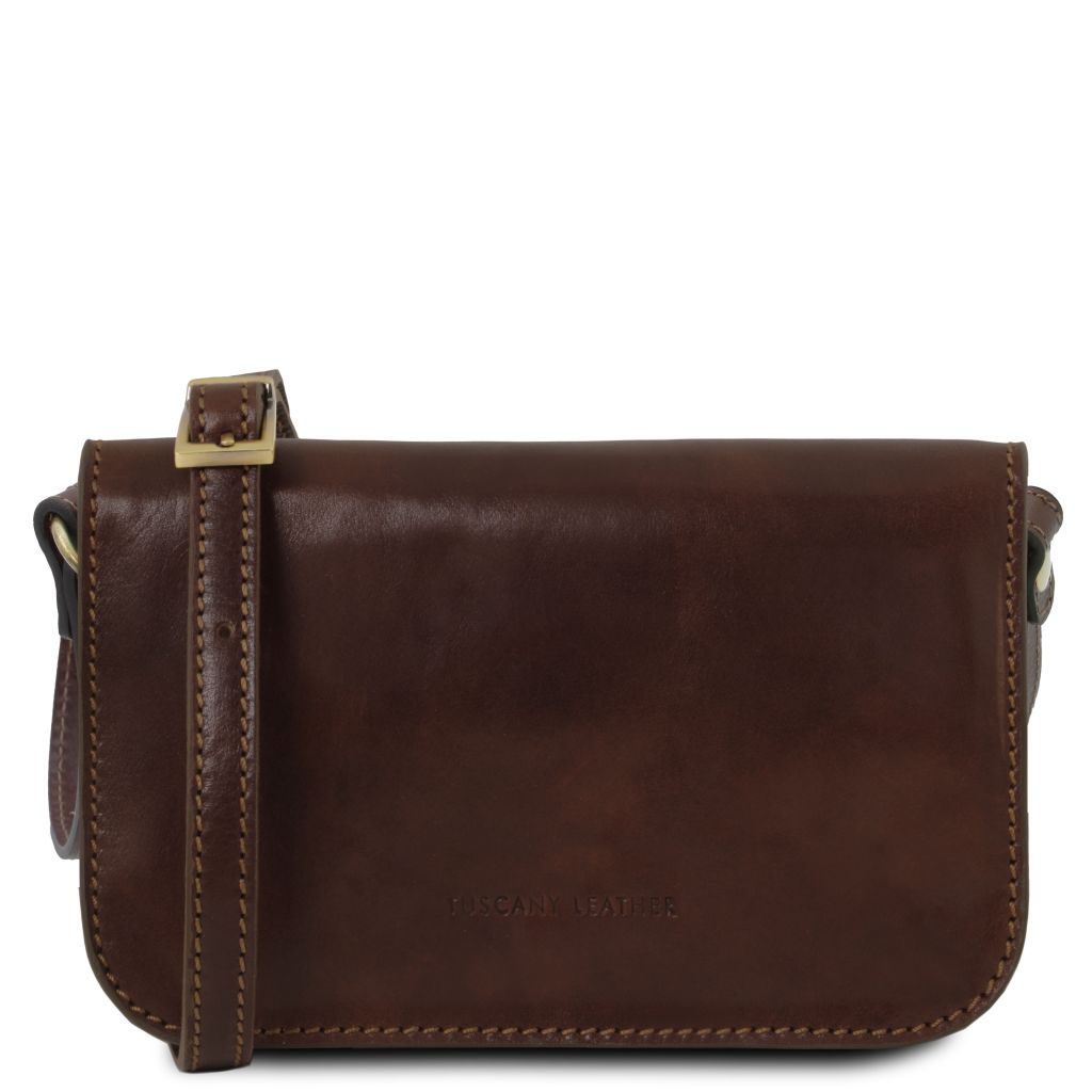 Tuscany Leather Carmen Axelremsväska #Färg_Mörkbrun