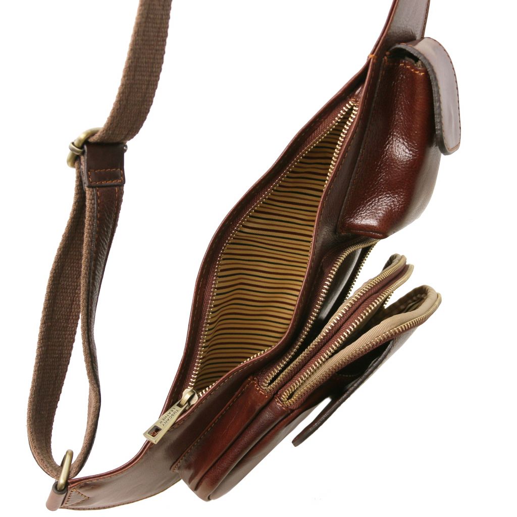 Tuscany Leather Crossover Slingväska #Färg_Brun