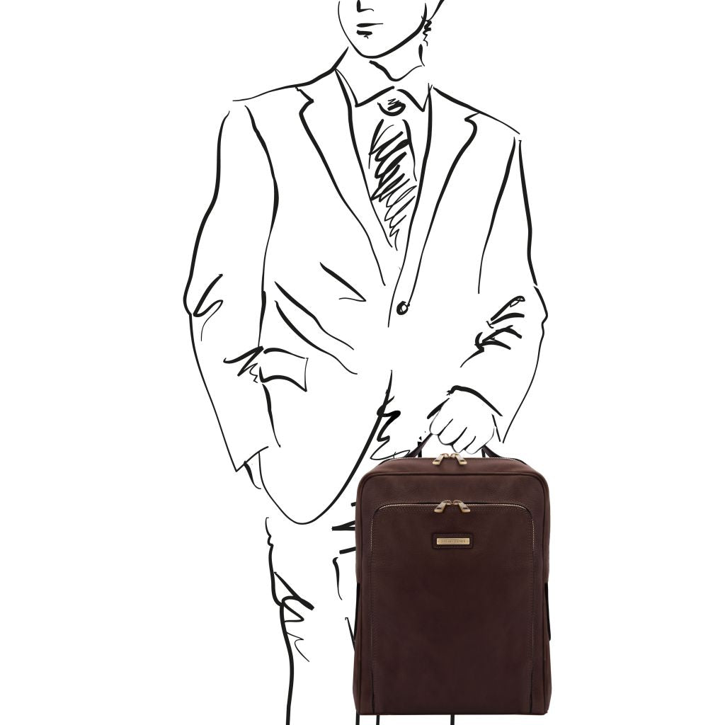 Tuscany Leather Bangkok Datorryggsäck #Färg_Mörkbrun
