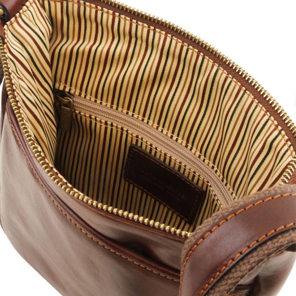 Tuscany Leather Jason Axelremsväska #Färg_Mörkbrun