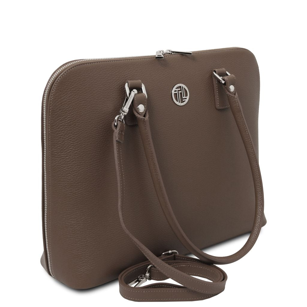 Tuscany Leather Magnolia Handväska #Färg_Mörk Taupe