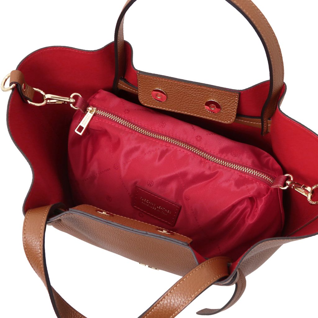 Tuscany Leather Legame L Handväska #Färg_Cognac