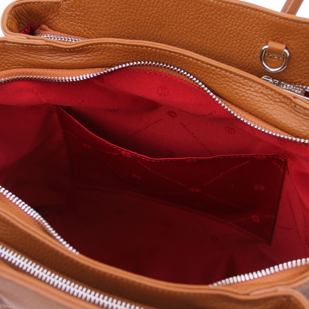Tuscany Leather Tulipan Handväska #Färg_Cognac