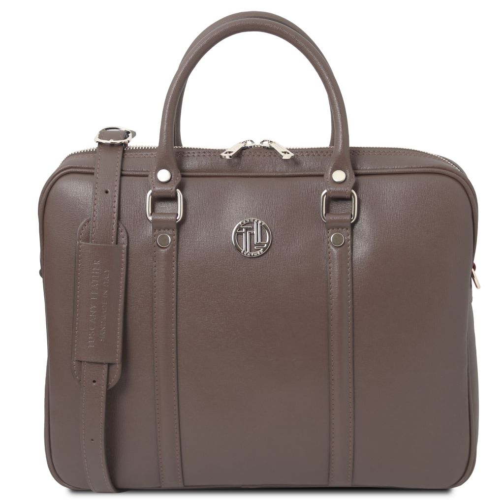 Tuscany Leather Prato Datorväska #Färg_Mörk Taupe