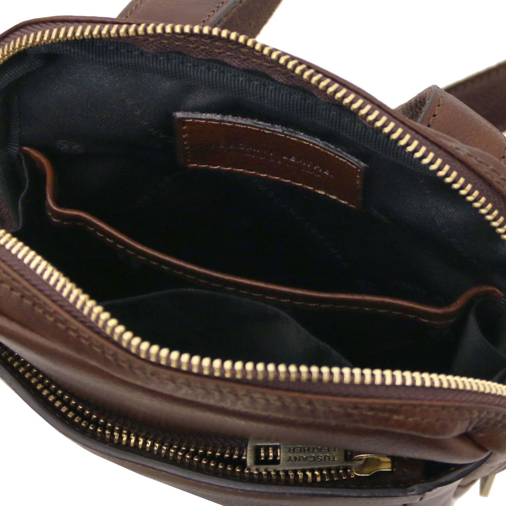 Tuscany Leather Mark Axelremsväska #Färg_Mörkbrun