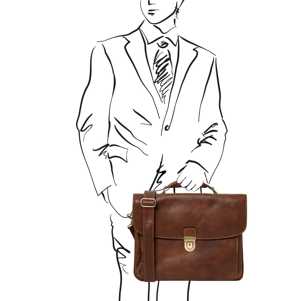 Tuscany Leather Alessandria Datorväska #Färg_Brun