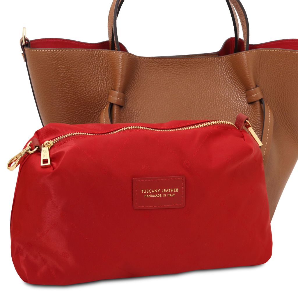 Tuscany Leather Legame L Handväska #Färg_Cognac