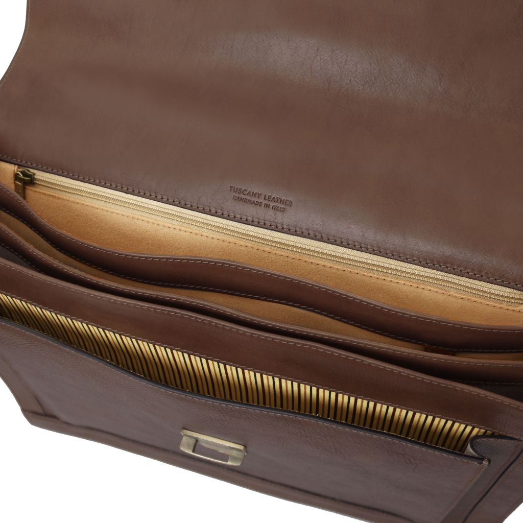 Tuscany Leather Cremona Portfölj #Färg_Mörkbrun