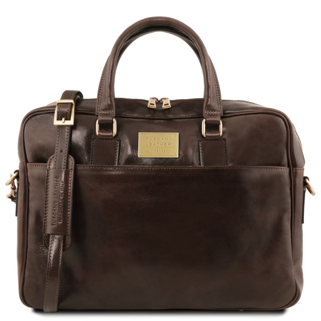Tuscany Leather Urbino Datorportfölj #Färg_Mörkbrun