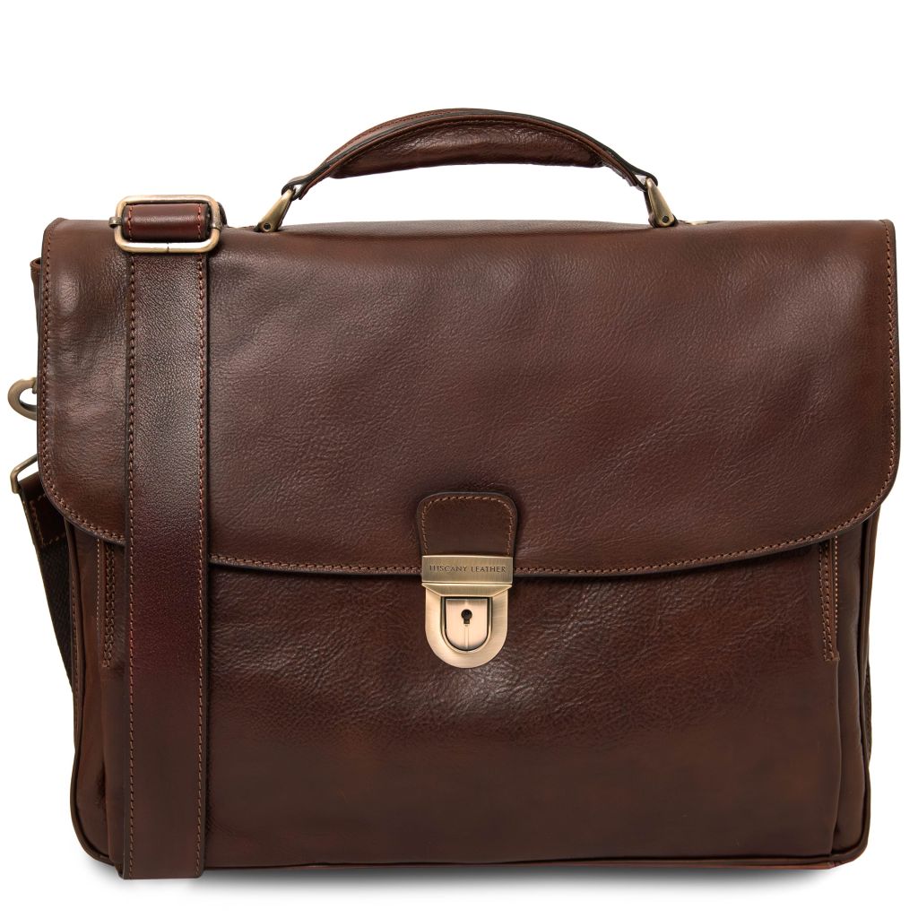 Tuscany Leather Alessandria Datorväska #Färg_Mörkbrun