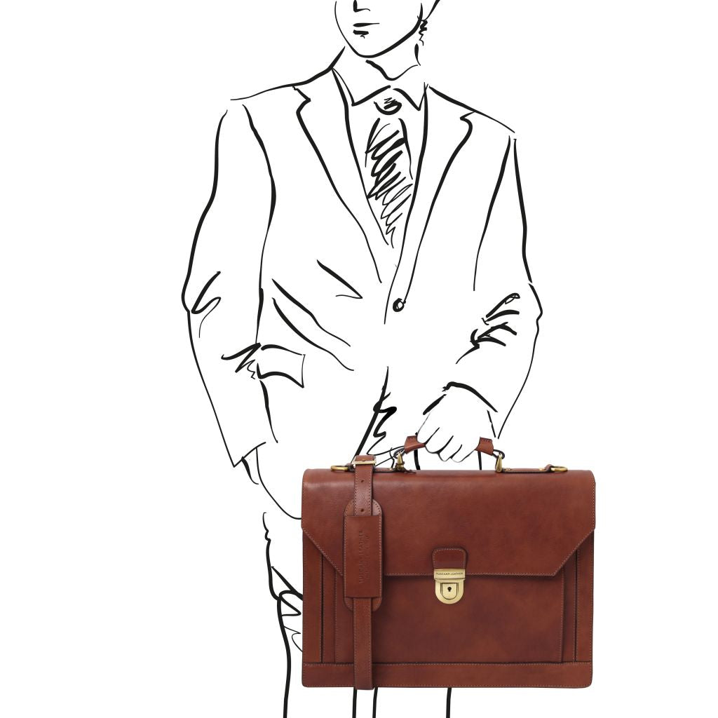 Tuscany Leather Cremona Portfölj #Färg_Brun