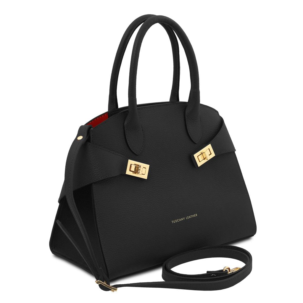 Tuscany Leather Coccola Handväska #Färg_Svart