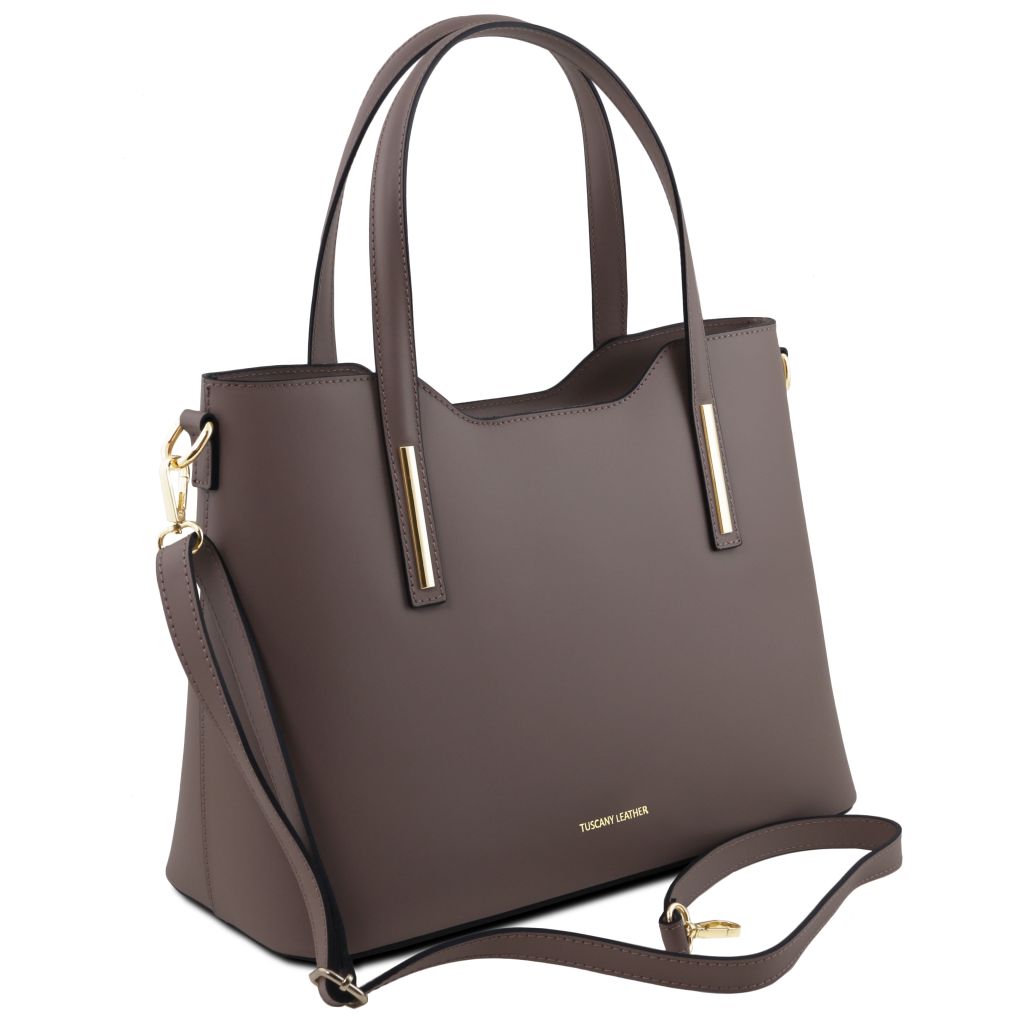 Tuscany Leather Olimpia Handväska #Färg_Mörk Taupe