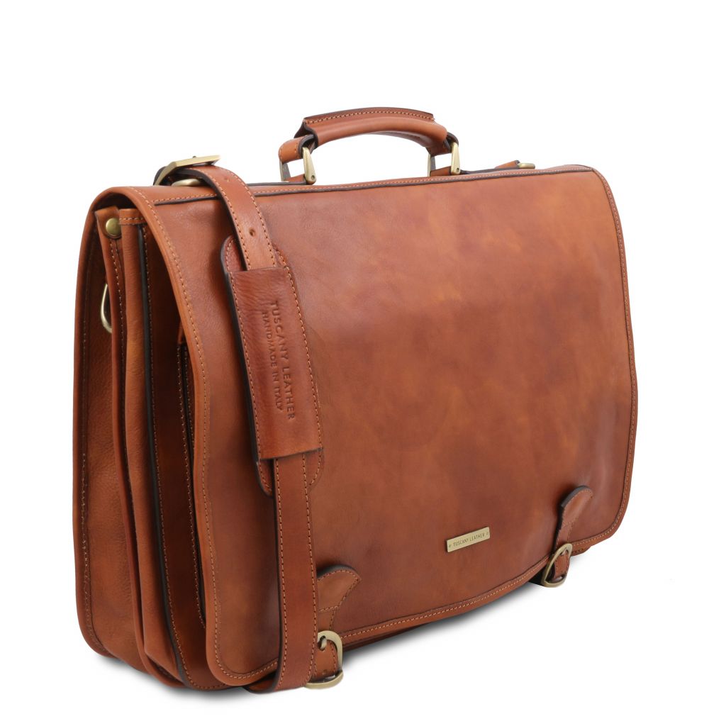 Tuscany Leather Ancona Datorväska #Färg_Cognac