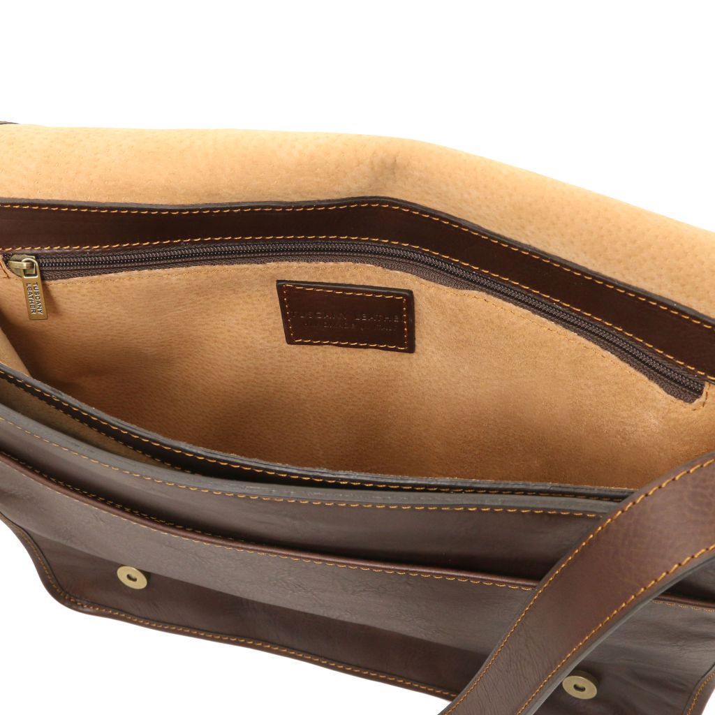 Tuscany Leather TL Messenger Axelremsväska #Färg_Mörkbrun