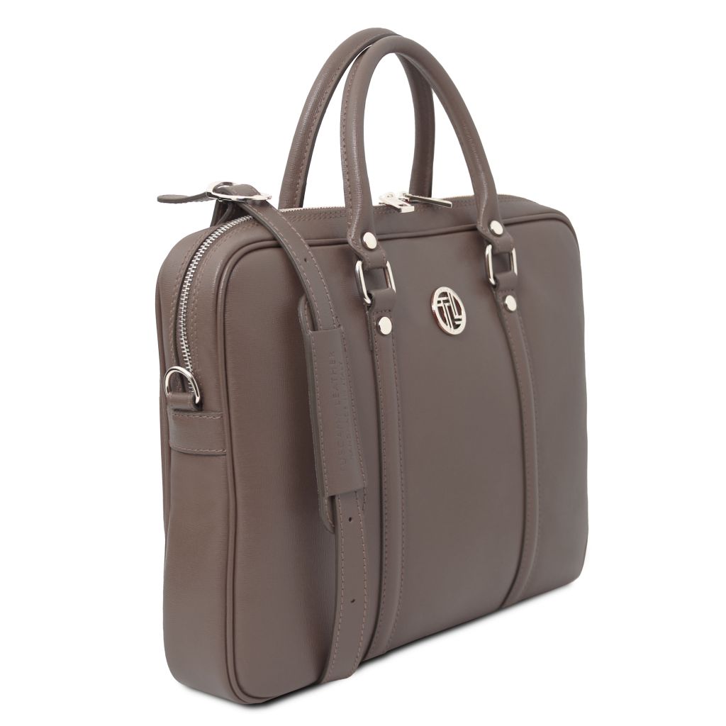 Tuscany Leather Prato Datorväska #Färg_Mörk Taupe