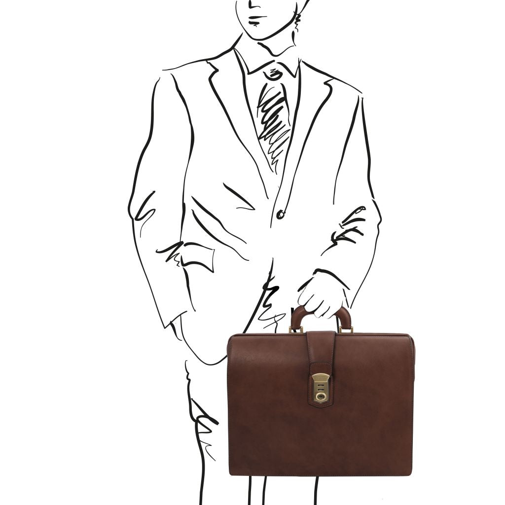 Tuscany Leather Canova Datorväska #Färg_Mörkbrun