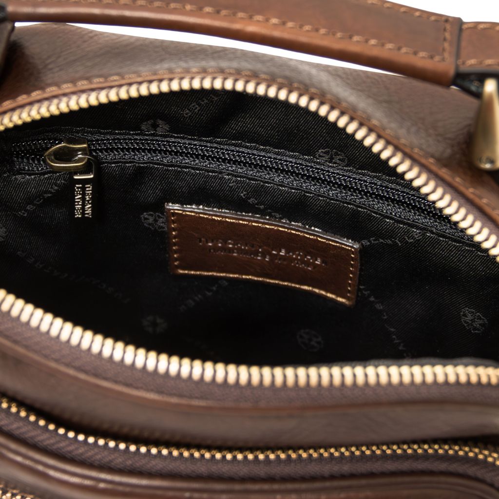 Tuscany Leather Paul Axelremsväska #Färg_Mörkbrun