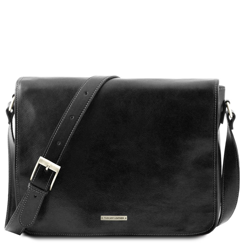 Tuscany Leather - Messenger Double Messengerväska 38cm