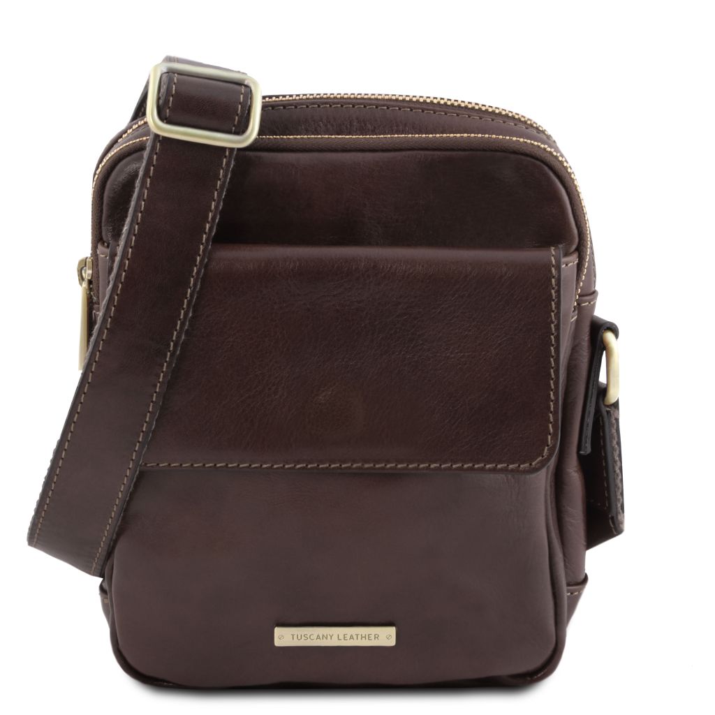 Tuscany Leather Larry Axelremsväska #Färg_Mörkbrun