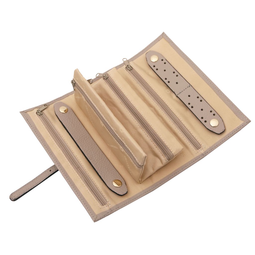 Tuscany Leather Soft Leather Jewellery Case Smyckesförvaring #Färg_Ljus Taupe