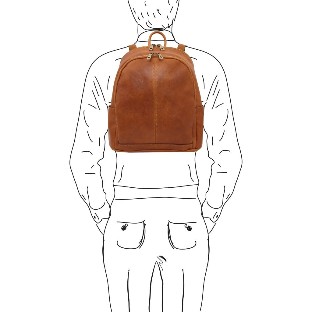 Tuscany Leather Canberra Ryggsäck #Färg_Cognac