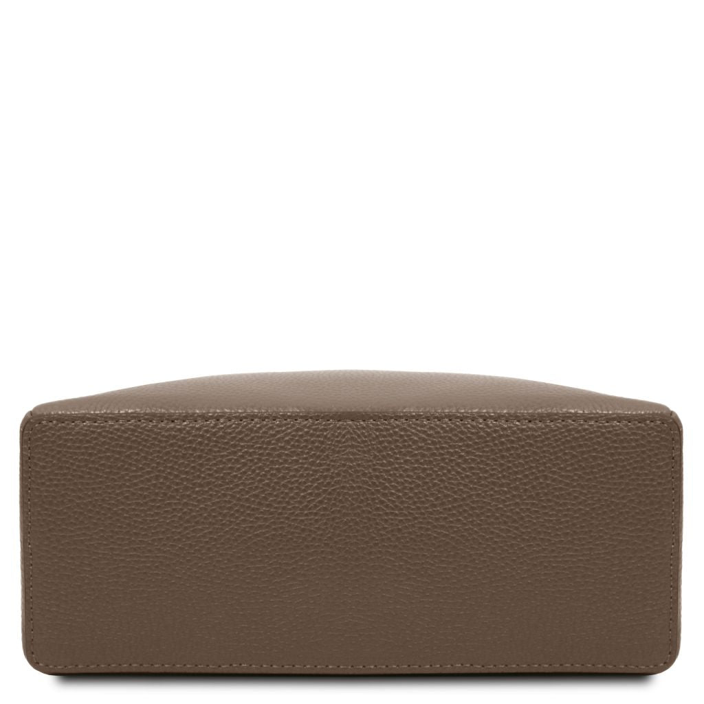 Tuscany Leather Scrigno Handväska #Färg_Mörk Taupe