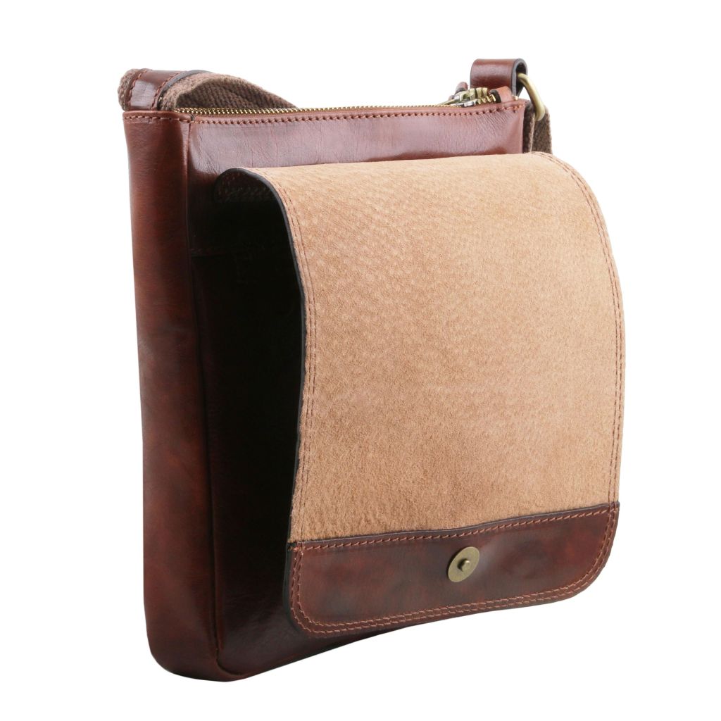 Tuscany Leather John Axelremsväska #Färg_Mörkbrun