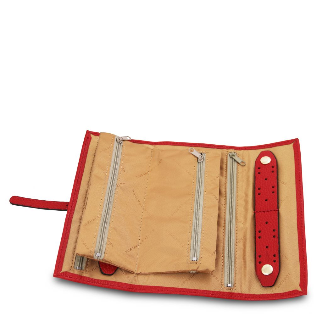 Tuscany Leather Soft Leather Jewellery Case Smyckesförvaring #Färg_Läppstift Rött