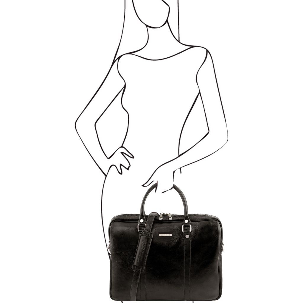 Tuscany Leather Prato Datorväska #Färg_Svart
