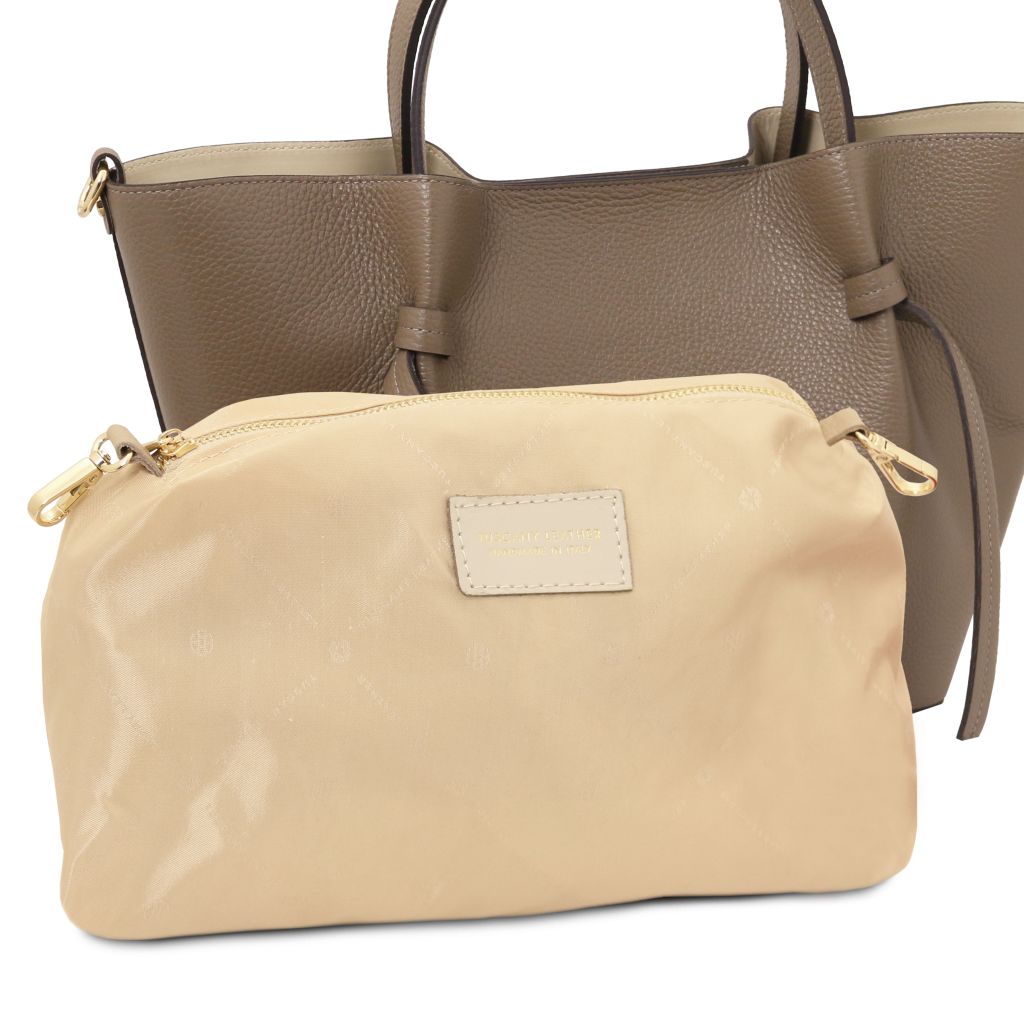 Tuscany Leather Legame L Handväska #Färg_Mörk Taupe
