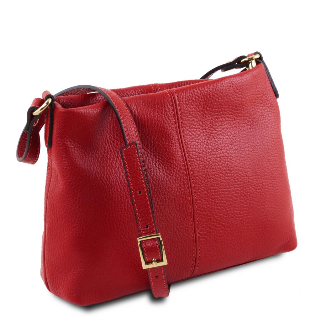 Tuscany Leather TL Bag Axelremsväska #Färg_Läppstift Rött
