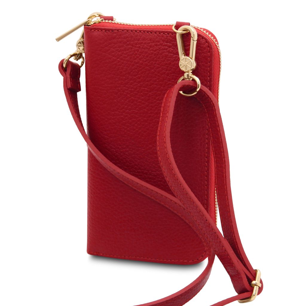 Tuscany Leather TL Bag Axelremsväska #Färg_Läppstift Rött