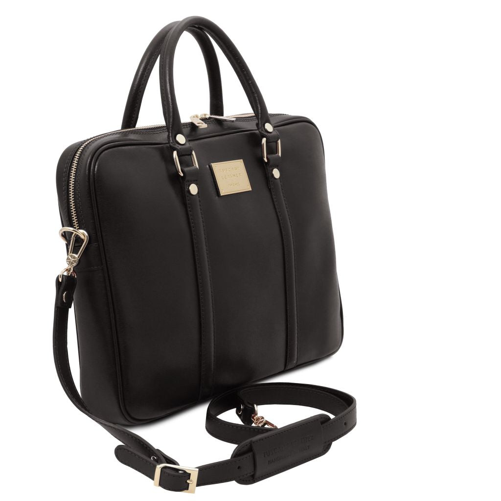 Tuscany Leather Prato Datorväska #Färg_Svart