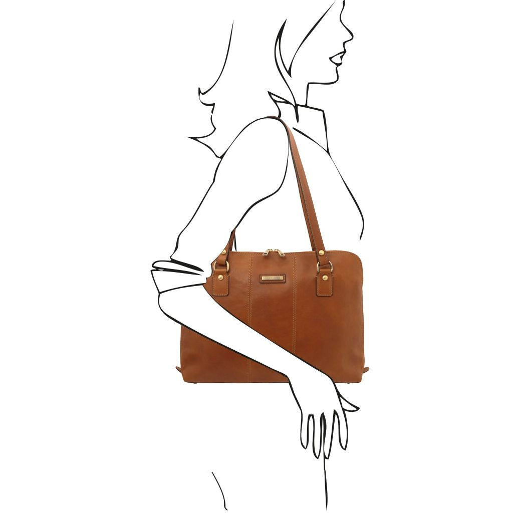 Tuscany Leather Ravenna Datorväska #Färg_Cognac