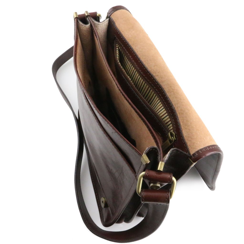 Tuscany Leather TL Messenger Axelremsväska #Färg_Mörkbrun