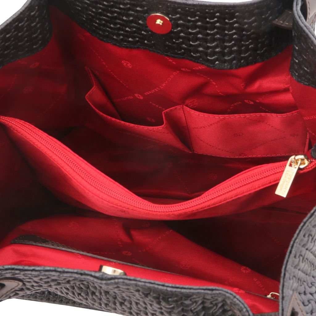 Tuscany Leather TL KeyLuck Handväska #Färg_Svart