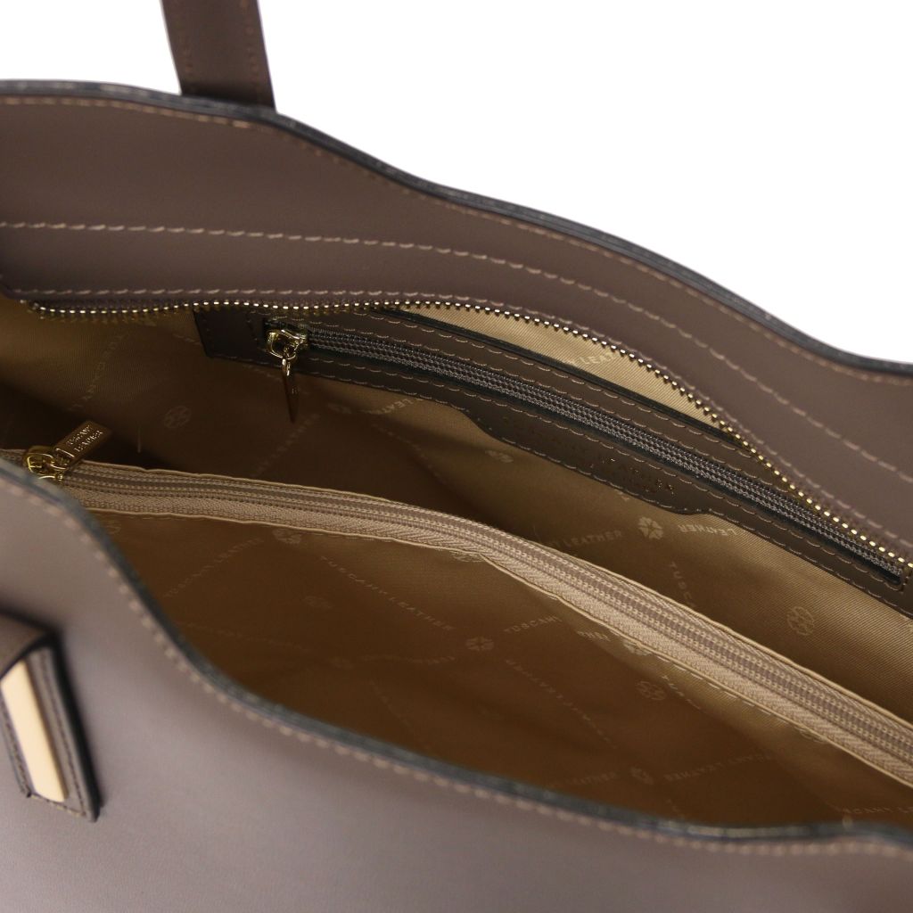 Tuscany Leather Olimpia Handväska #Färg_Mörk Taupe