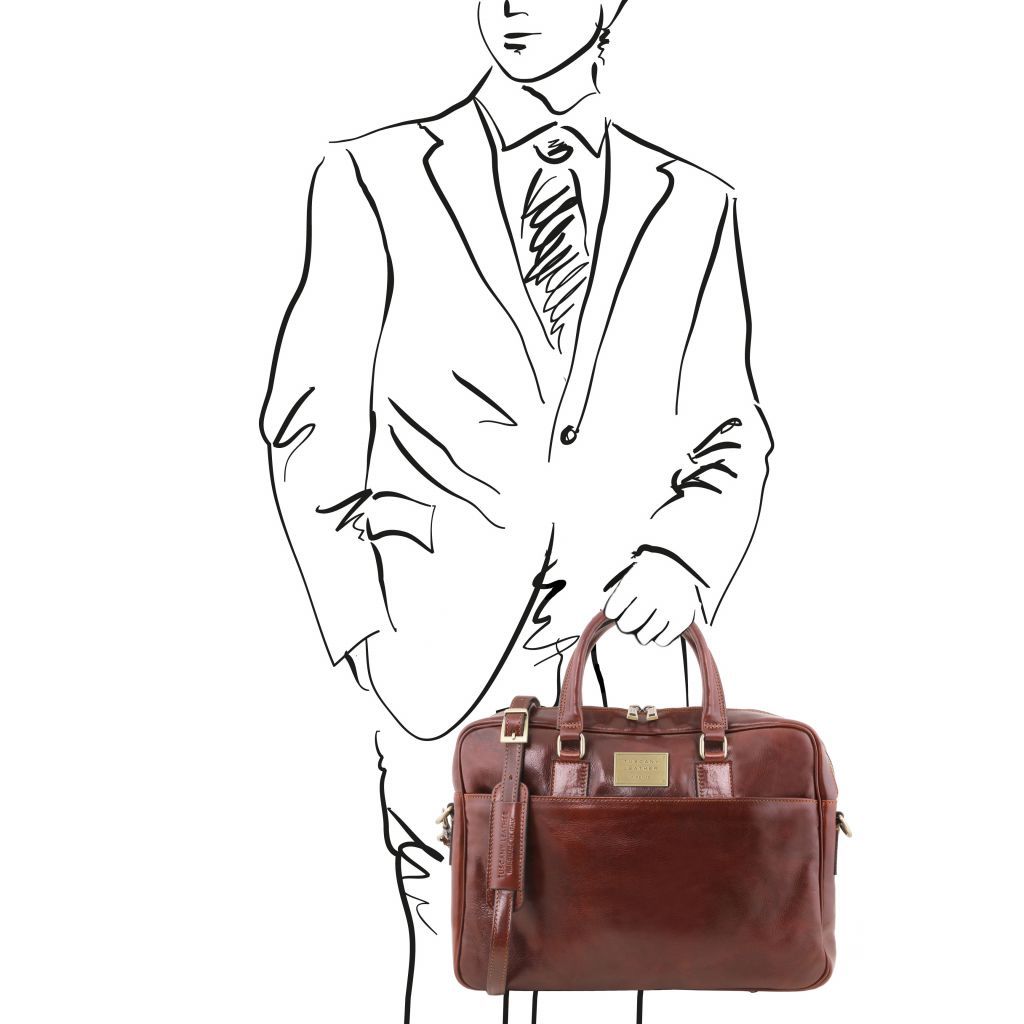 Tuscany Leather Urbino Datorportfölj #Färg_Brun