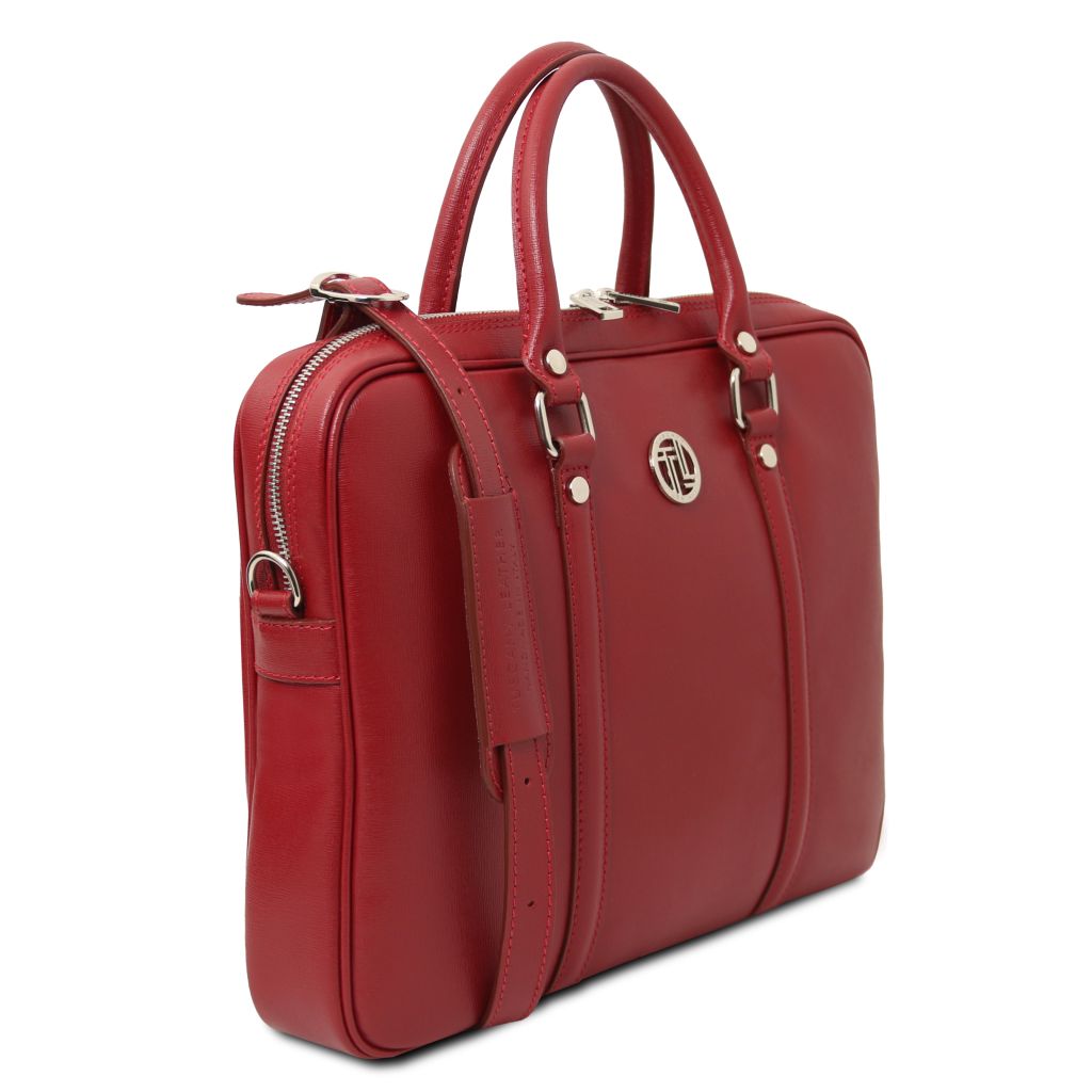 Tuscany Leather Prato Datorväska #Färg_Röd