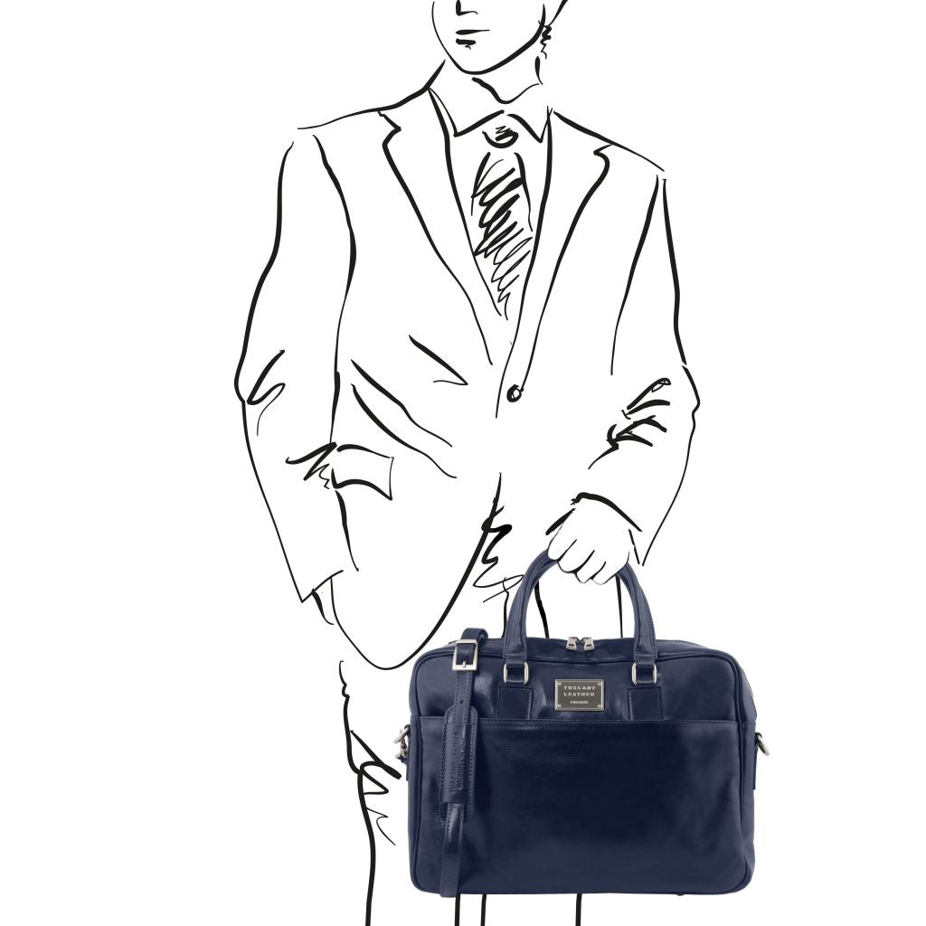 Tuscany Leather Urbino Datorportfölj #Färg_Mörkblå