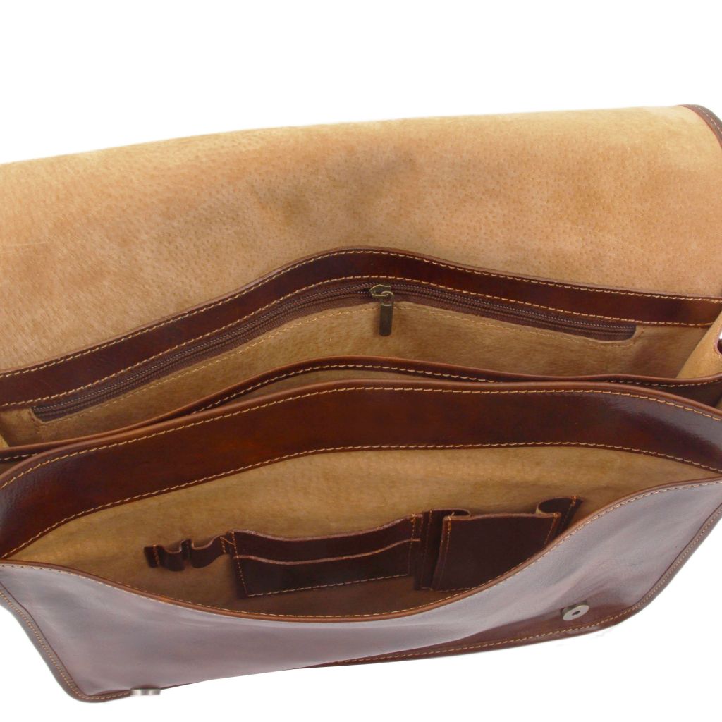Tuscany Leather - Messenger Double Messengerväska 38cm